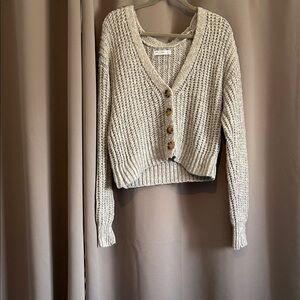 Arizona Jean Company Textured Button-Up Cardigan - Gray